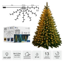 LED girlianda su žiedu, 16 × 2,2 m, 352 LED, šiltai balta LED girlianda su žiedu, 16 × 2,2 m, 352 LED, šiltai balta