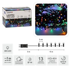 LED girlianda, 100 LED, 8 m, spalvota LED girlianda, 100 LED, 8 m, spalvota