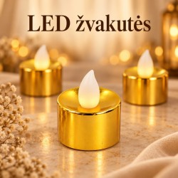 dekoratyvinė led žvakutė, auksinės spalvos, 3,5 × 3,5 cm dekoratyvinė led žvakutė, auksinės spalvos, 3,5 × 3,5 cm