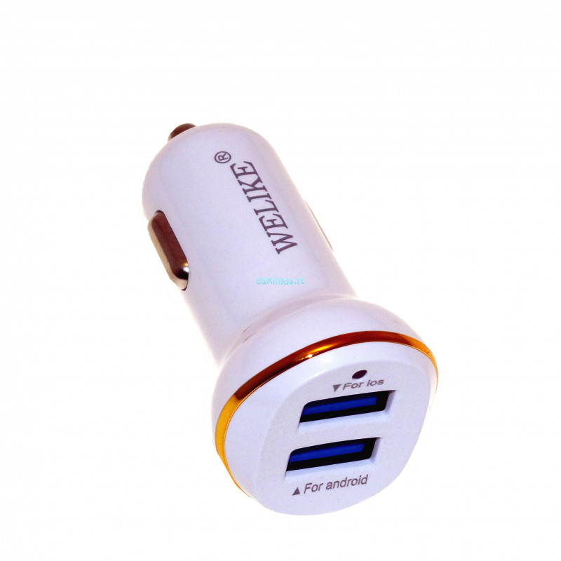 USB autokroviklis 2 in 1 3.1a   laidas usb-c (Welike)