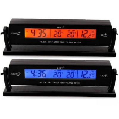 Elektronisches Autothermometer mit Uhr