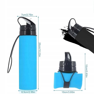 Silikon-Trinkflasche 600 ml – Schwarz