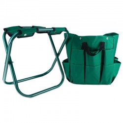 Klappbarer Gartenhocker mit Korb Klappbarer Gartenhocker mit Korb