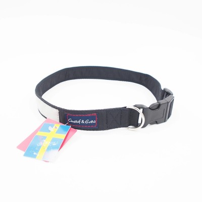 50 cm. Gustaf & Evita Halsband schwarz mit Reflektor