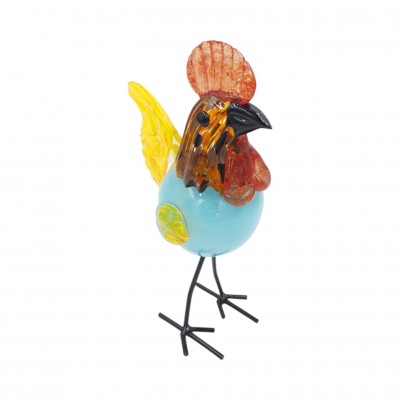 Glasdekoration „Hahn“ – 12 × 8,5 × 23 cm