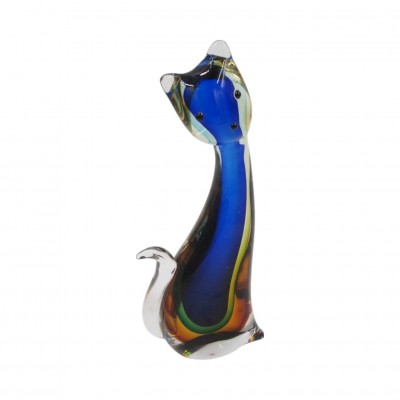 Glasskulptur – Katze, 11 × 26 cm