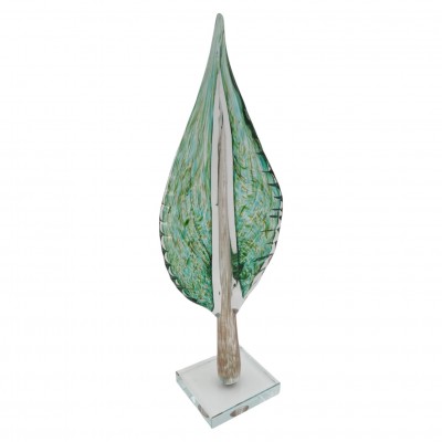 Glasdekoration „Blatt“, 13×9×41 cm GRÜN