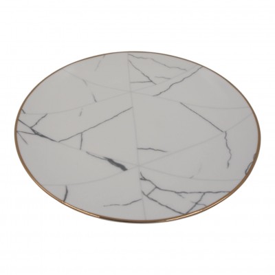 Keramikteller mit Marmormuster, 20,5 cm