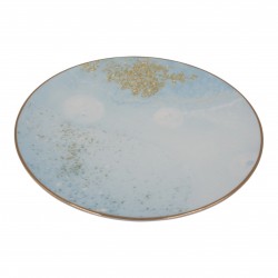 Keramikteller mit blau-goldenem Dekor, 27 cm Keramikteller mit blau-goldenem Dekor, 27 cm