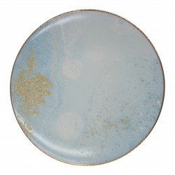 Keramikteller mit blau-goldenem Dekor, 27 cm Keramikteller mit blau-goldenem Dekor, 27 cm