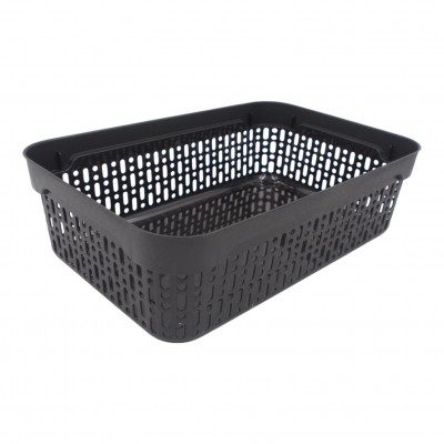 Kunststoffbox mit Löchern, 40 × 30 × 13 cm, SCHWARZ