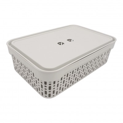 Kunststoffbox mit Deckel 40×30×13 cm WEISS
