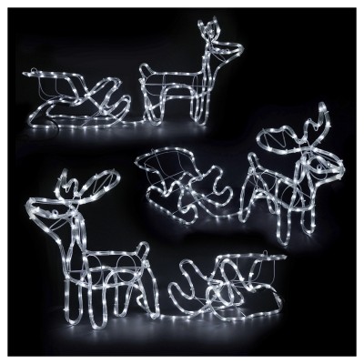 LED-beleuchtete Rentier- und Schlittendekoration – 120 cm