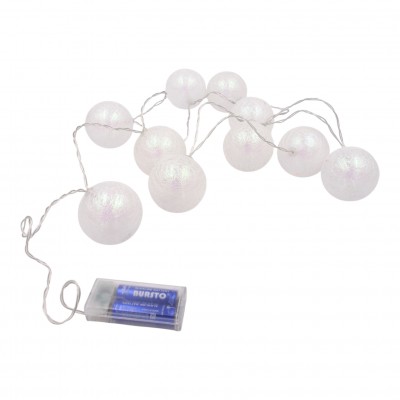 LED-Lichterkette „Weiße Blasenlichter“ (10 Stück)