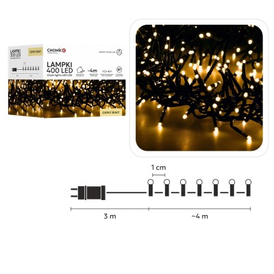 LED-Lichterkette mit 400 LEDs, 4 m, warmweiß