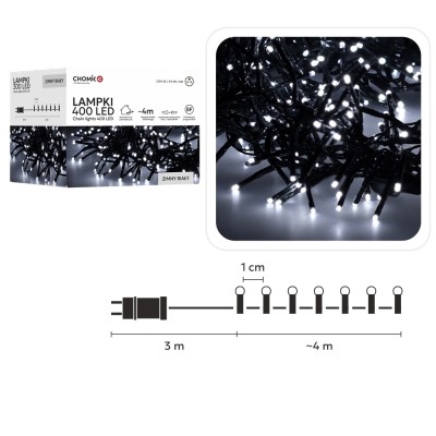LED-Girlande, 400 LEDs, 4 m, kaltweiß