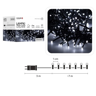 LED-Girlande, 700 LEDs, 7 m, kaltweiß