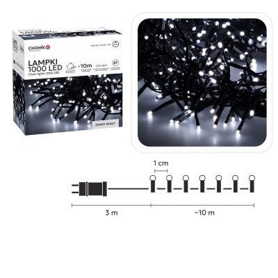 LED-Girlande mit 1000 LEDs, 10 m, kaltweiß