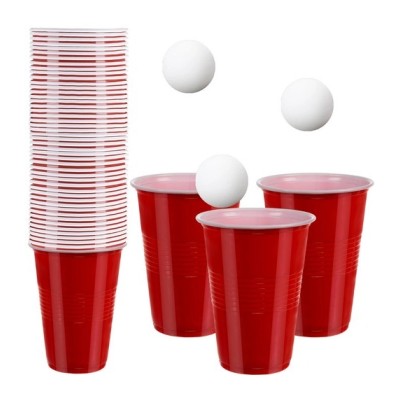 Beer-Pong-Set bestehend aus Bechern und Bällen