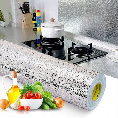 Selbstklebende Schutzfolie aus Aluminiumfolie für die Küche, 0,4 × 3 m