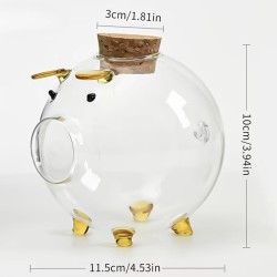 Sparschwein aus Glas mit Stöpsel Sparschwein aus Glas mit Stöpsel
