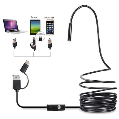 USB-Endoskopkamera 5 m mit LED-Beleuchtung (Typ-C / Micro-USB)