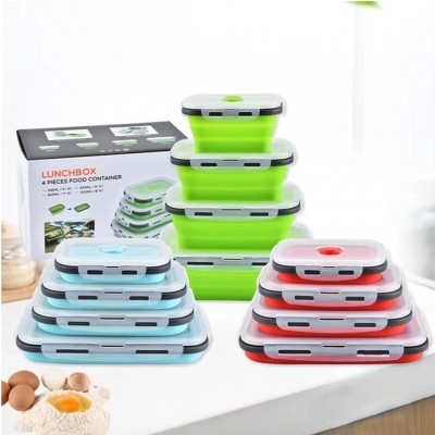 Set aus faltbaren Lebensmittelboxen, 4 Stück.