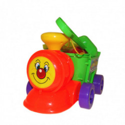 Žaislinis traukinukas su priedais žaisti smėlio dėžėje Žaislinis traukinukas su priedais žaisti smėlio dėžėje