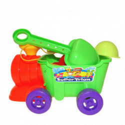 Žaislinis traukinukas su priedais žaisti smėlio dėžėje Žaislinis traukinukas su priedais žaisti smėlio dėžėje