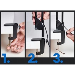LED-Tischleuchte mit Halterung (verstellbar, USB)