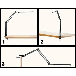 LED-Tischleuchte mit Halterung (verstellbar, USB)