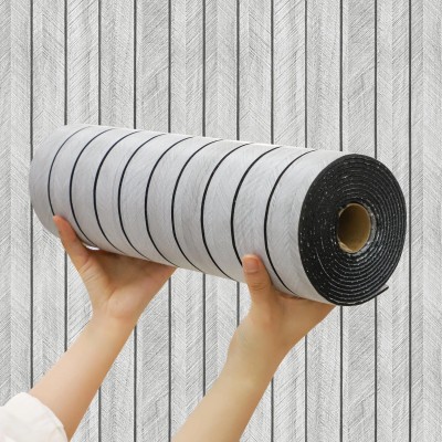 Dekorative 3D-Wandpaneele zum Selbstkleben – graue Holzoptik, 300 x 45 cm