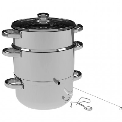 Entsafter aus Edelstahl mit Dampfeinsatz, 5 l