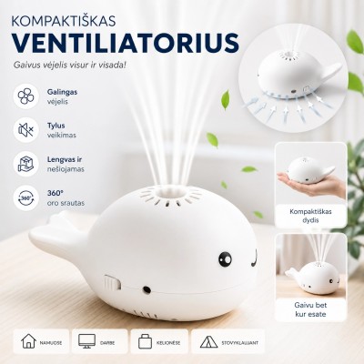 Mini-Ventilator mit fliegender Kugel (weiß)