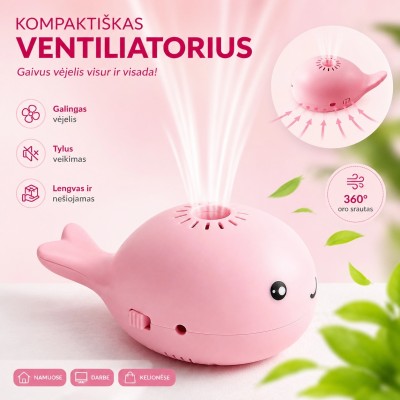Mini-Ventilator mit fliegender Kugel (rosa)