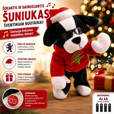 Tanzender und singender Weihnachtswelpe