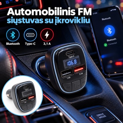 Auto-Bluetooth-FM-Transmitter mit Ladegerät TR2477
