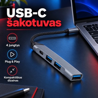 USB-Typ-C-Hub mit 4 USB-Anschlüssen TR2480A