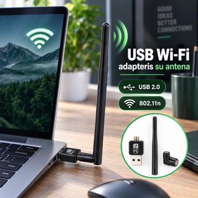 USB-WLAN-Adapter/Antenne 802.11n 300 Mbit/s TR2482