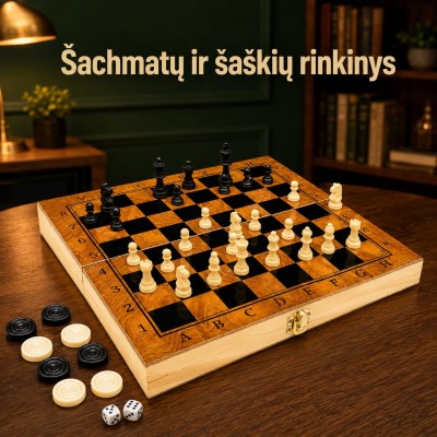 Schach- und Damespielset aus Holz TR2351