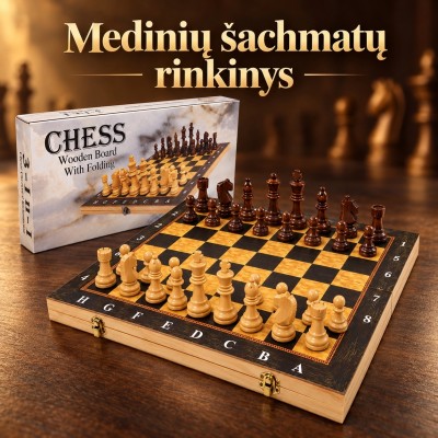 3-in-1-Schach-, Dame- und Backgammon-Set aus Holz TR2351A