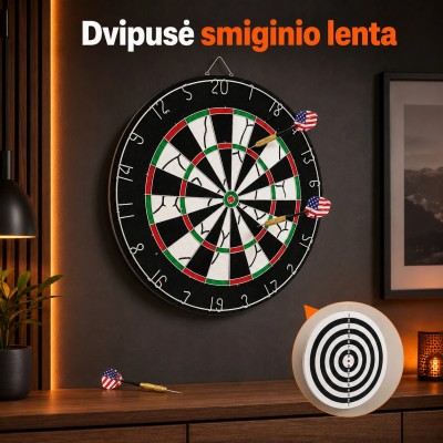 Doppelseitige Dartscheibe mit Darts