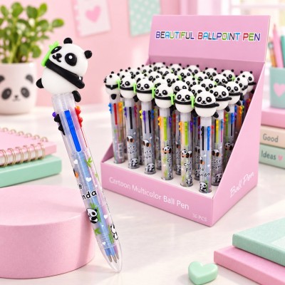 6-farbiger Kugelschreiber mit Panda-Motiv
