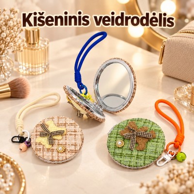 Hängender Taschenspiegel mit Teddybär
