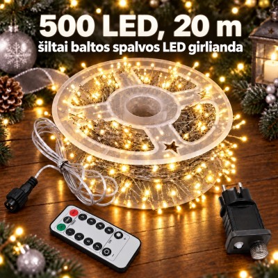 500 LEDs, 20 m bunte LED-Girlande