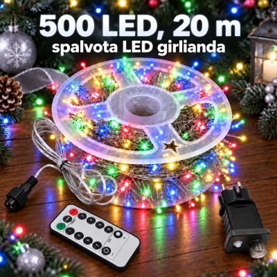 500 LEDs, 20 m bunte LED-Girlande
