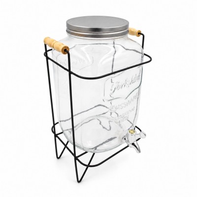 Glasgetränkebehälter mit Zapfhahn und Ständer, 8 l