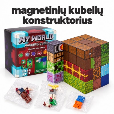 Magnetischer Konstruktor im Minecraft-Stil