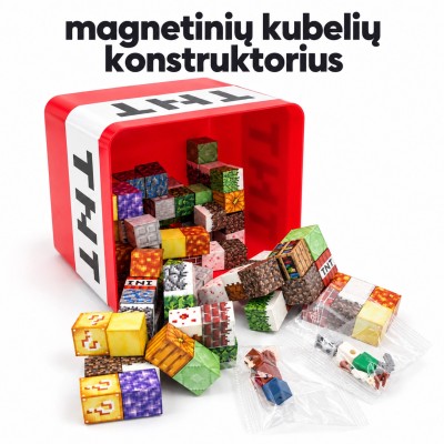 Magnetischer TNT-Konstruktor im Minecraft-Stil