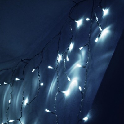 LED-Eiszapfenvorhang, 500 LEDs, 20 m, kaltweiß